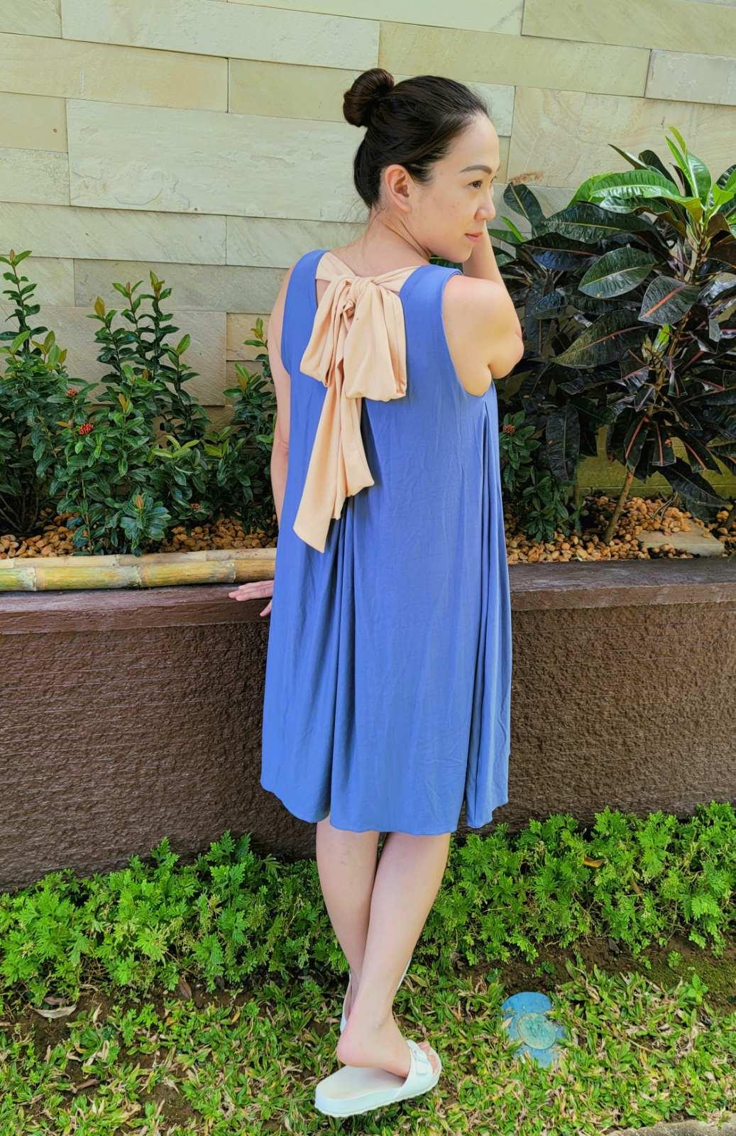 La Señorita Elaine Dress (Blue/Nude) | The Nest Attachment Parenting Hub