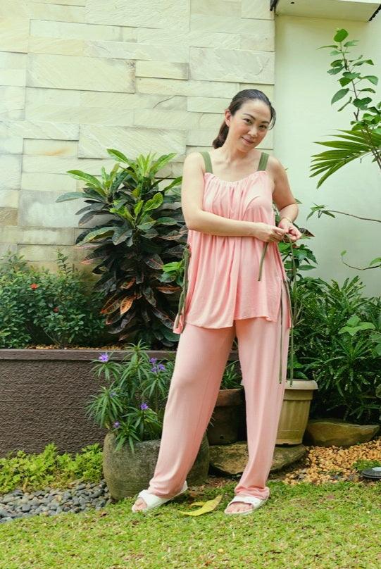 La Señorita Lily Pants Set (Pink/Green) | The Nest Attachment Parenting Hub