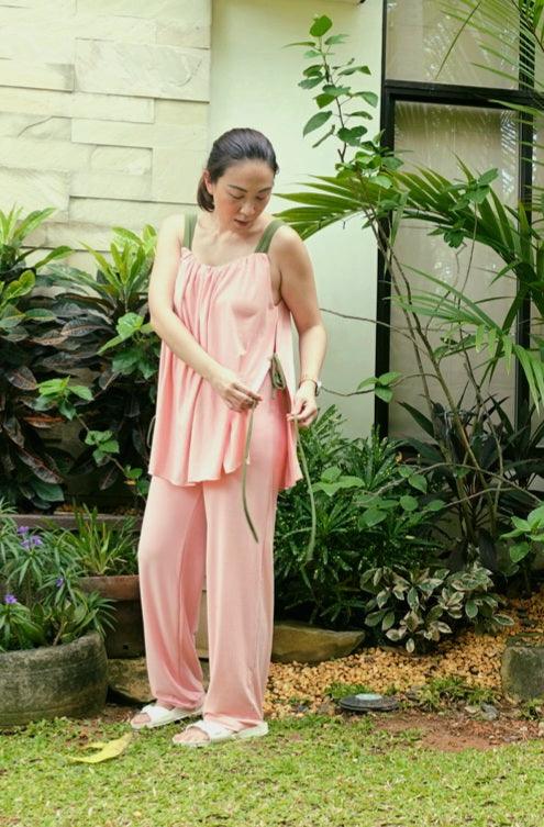 La Señorita Lily Pants Set (Pink/Green) | The Nest Attachment Parenting Hub