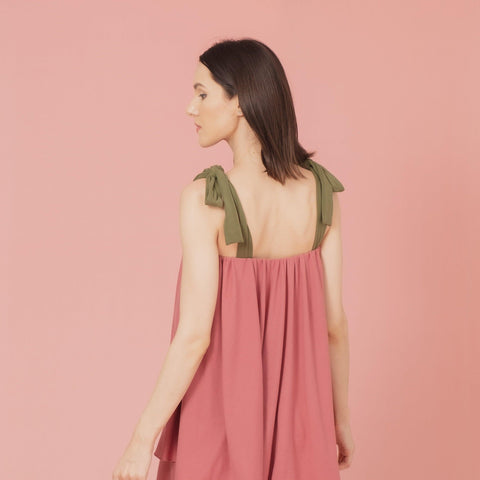 La Señorita Stella Shorts Set (Old Rose/Green) | The Nest Attachment Parenting Hub