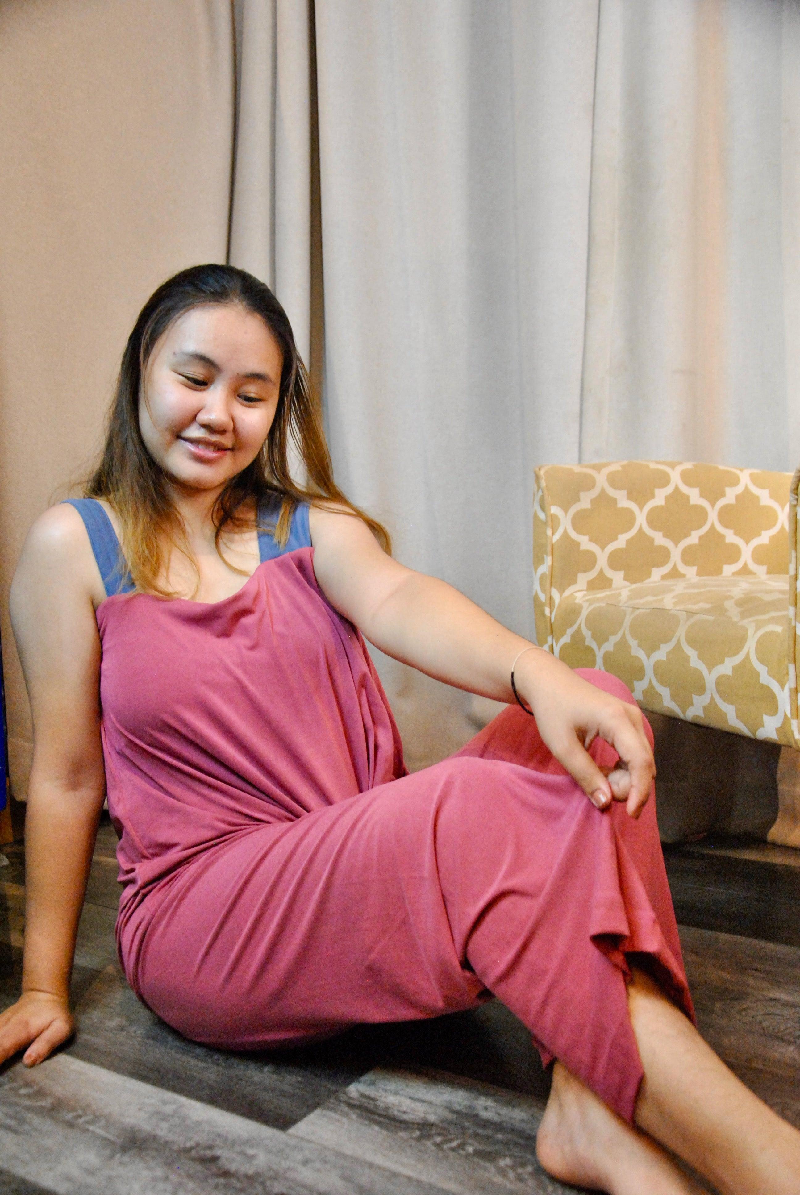 La Señorita Stephanie Pants Set (Old Rose/Blue) | The Nest Attachment Parenting Hub