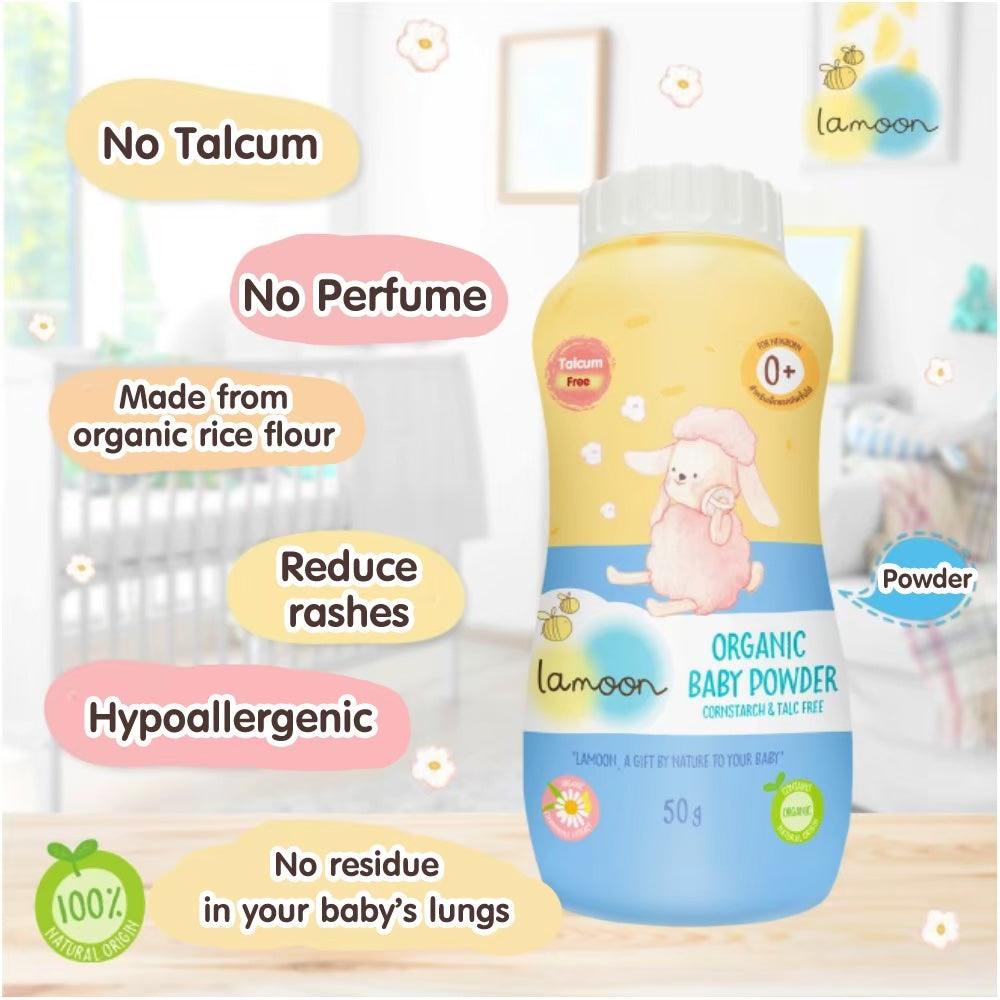 Lamoon Organic Baby Powder (Talc Free) 50g 0+ | The Nest Attachment Parenting Hub