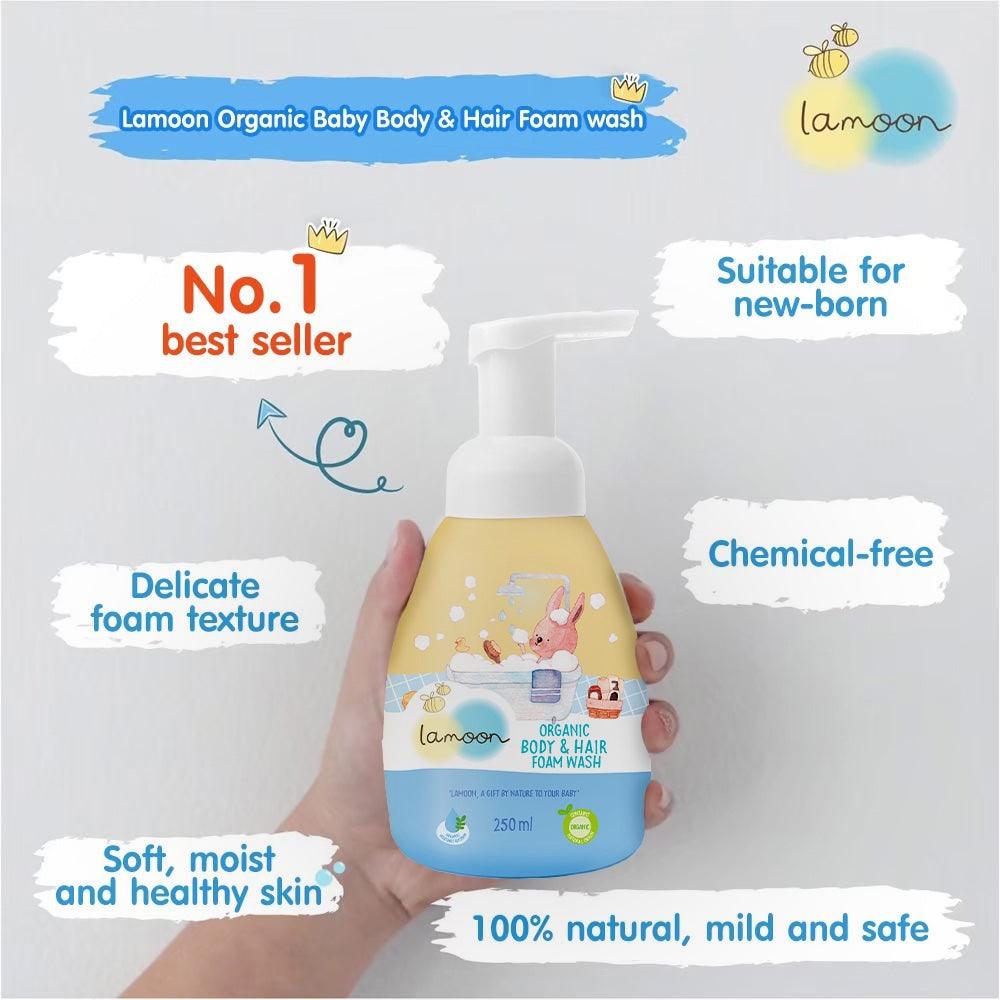 Lamoon Organic Body & Hair Foam Wash | The Nest Attachment Parenting Hub