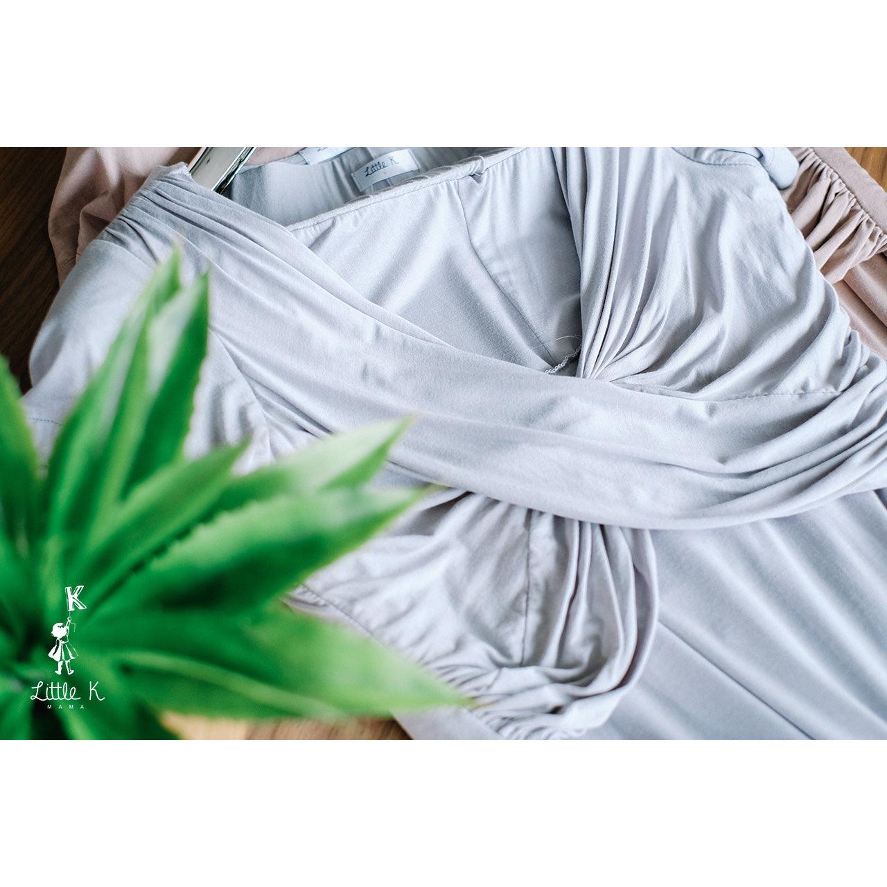 Little K Bamboo Mama PJ Stone Grey | The Nest Attachment Parenting Hub