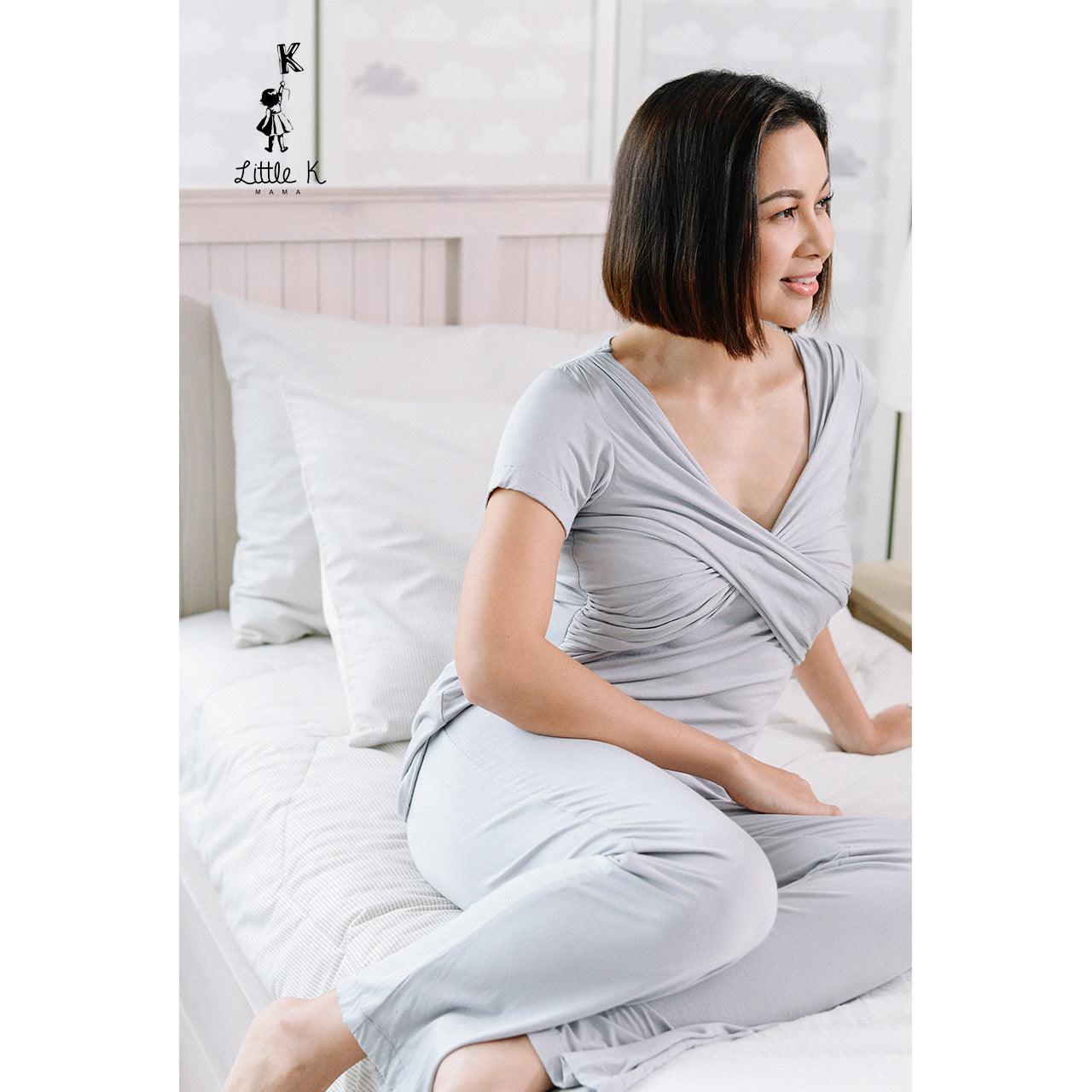 Little K Bamboo Mama PJ Stone Grey | The Nest Attachment Parenting Hub