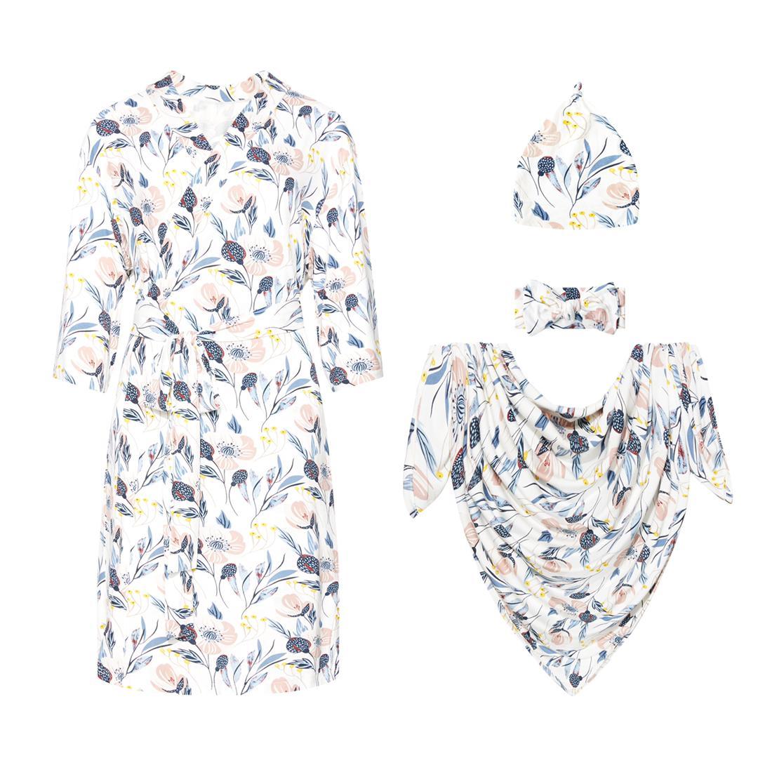 Little K Bamboo Mini Me Robe Pastel Florals | The Nest Attachment Parenting Hub