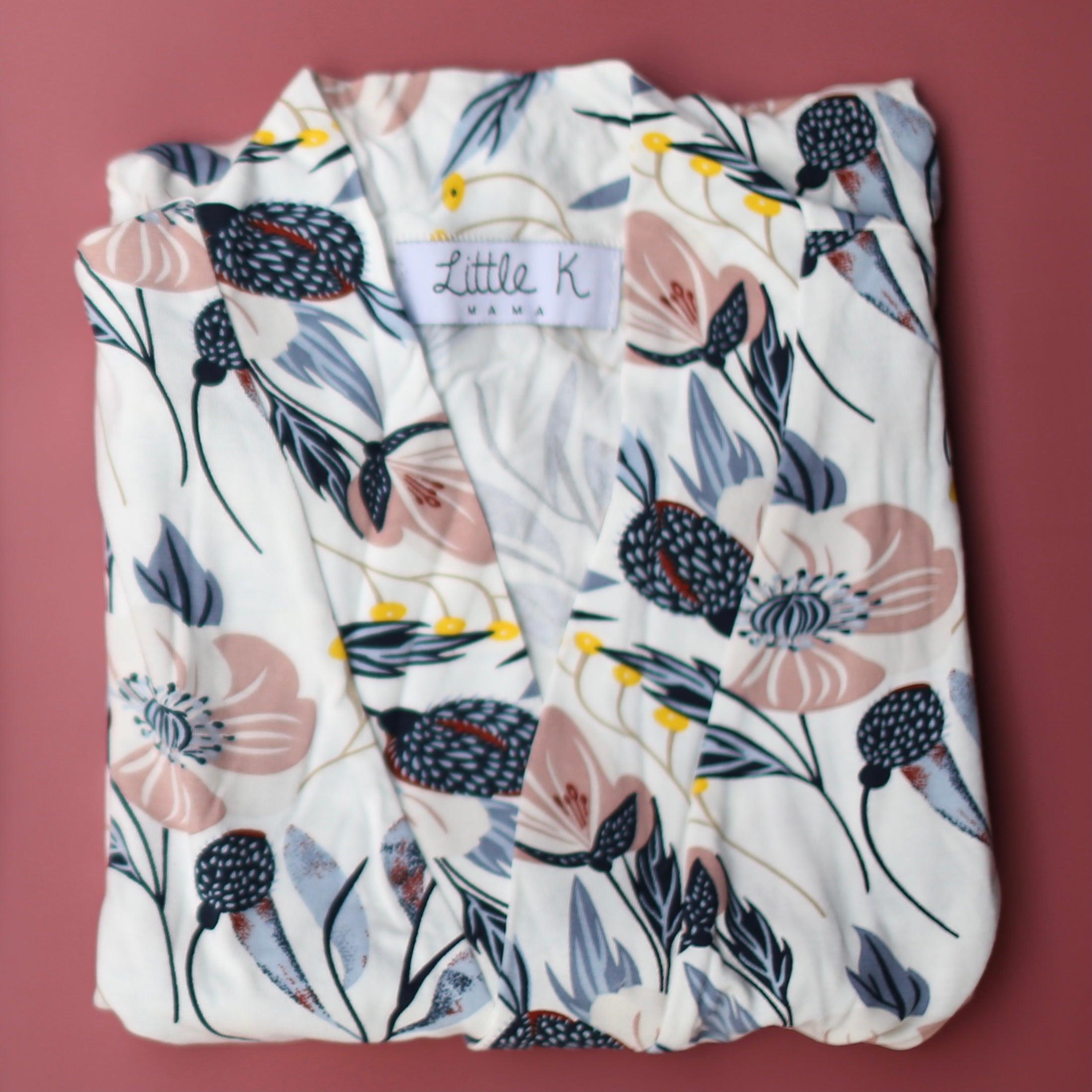Little K Bamboo Mini Me Robe Pastel Florals | The Nest Attachment Parenting Hub