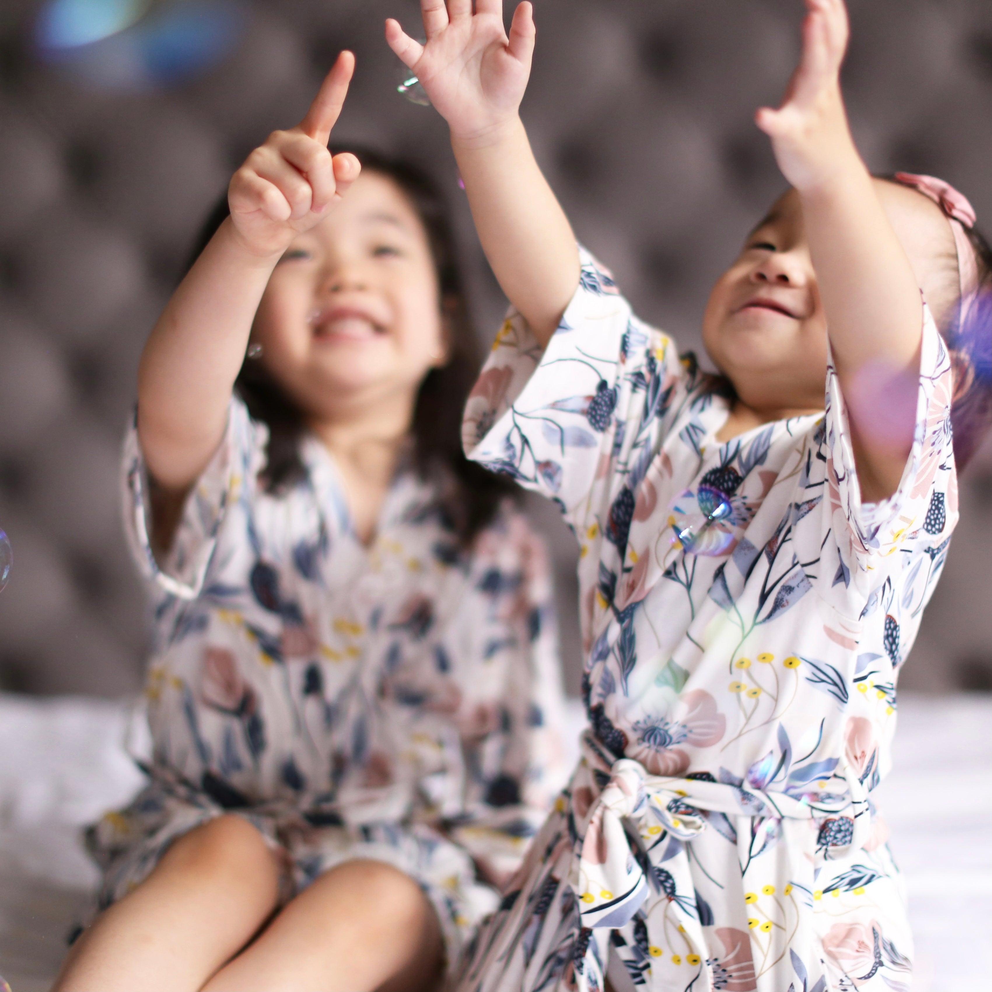 Little K Bamboo Mini Me Robe Pastel Florals | The Nest Attachment Parenting Hub