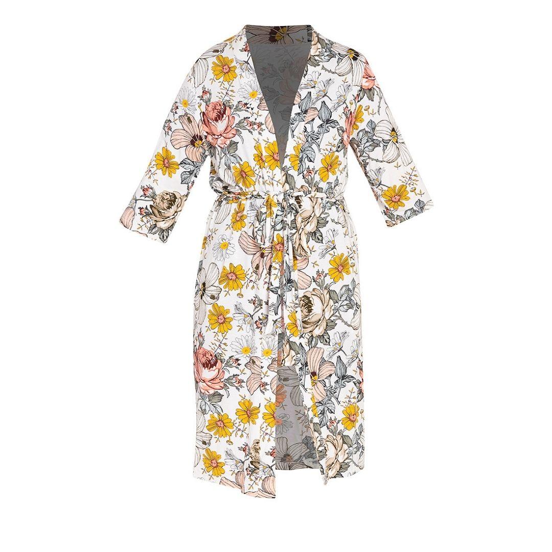 Little K Bamboo Mommy Robe Autumn Florals | The Nest Attachment Parenting Hub