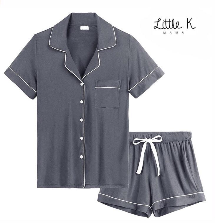 Little K Bamboo Shorties Dark Grey | The Nest Attachment Parenting Hub