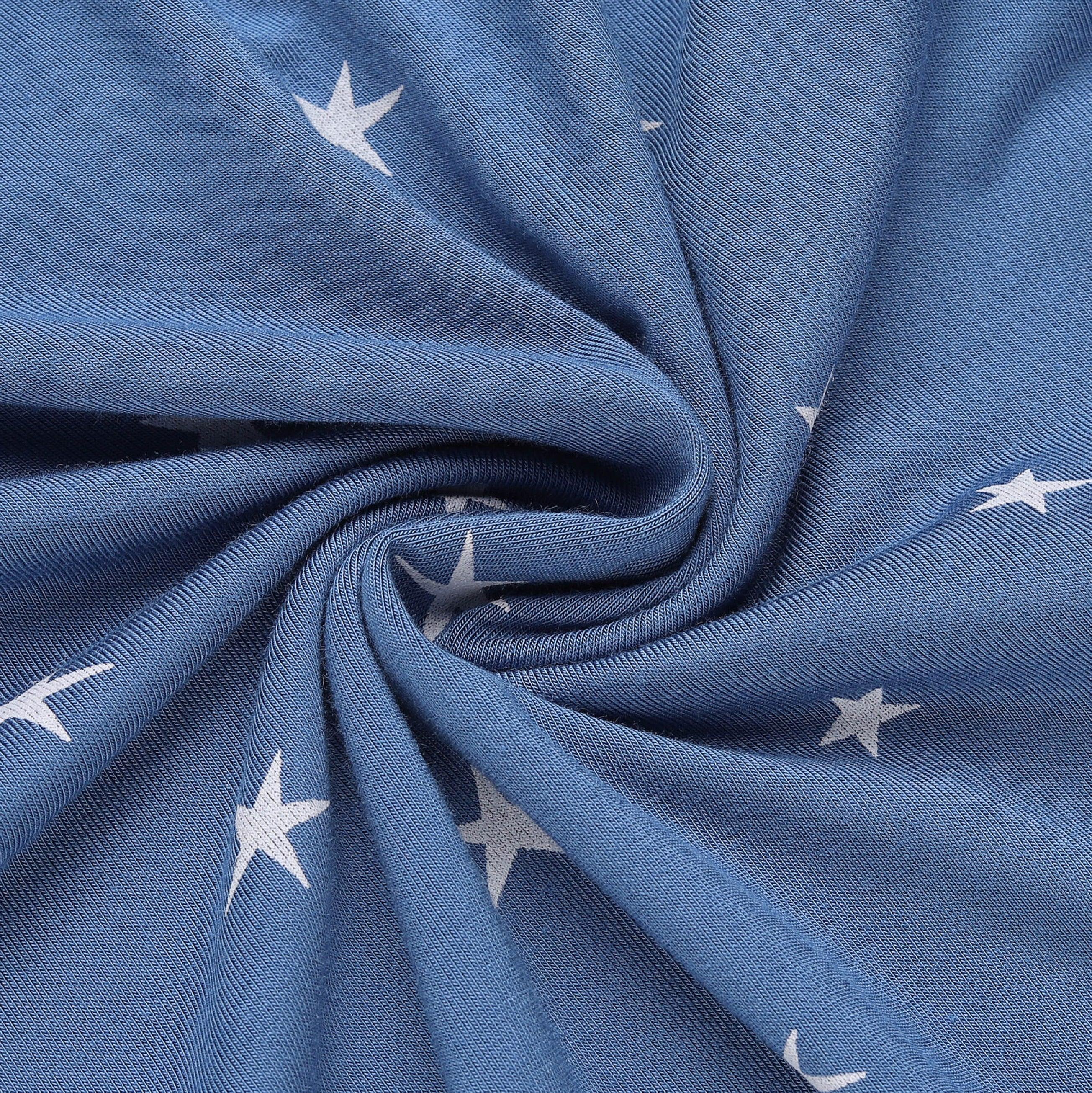 Little K Bamboo Shorties Lake Blue with Stars | The Nest Attachment Parenting Hub