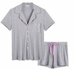 Little K Bamboo Shorties Light Grey with Pink Piping | The Nest Attachment Parenting Hub