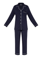 Little K Bamboo Women’s Long Sleeves Pajama Set Navy Blue | The Nest Attachment Parenting Hub