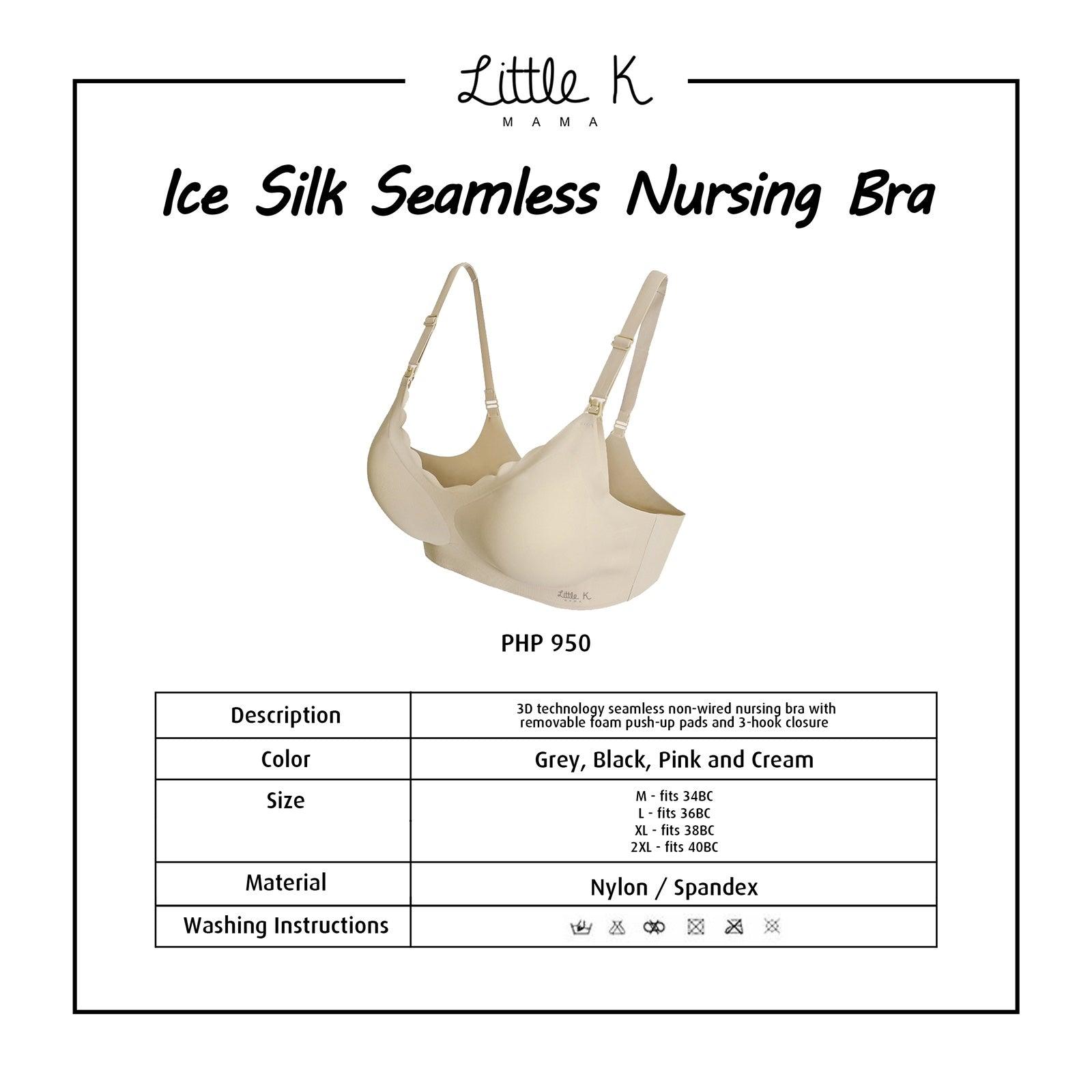 Little K Ice Silk Seamless Nursing Bra Black | The Nest Attachment Parenting Hub