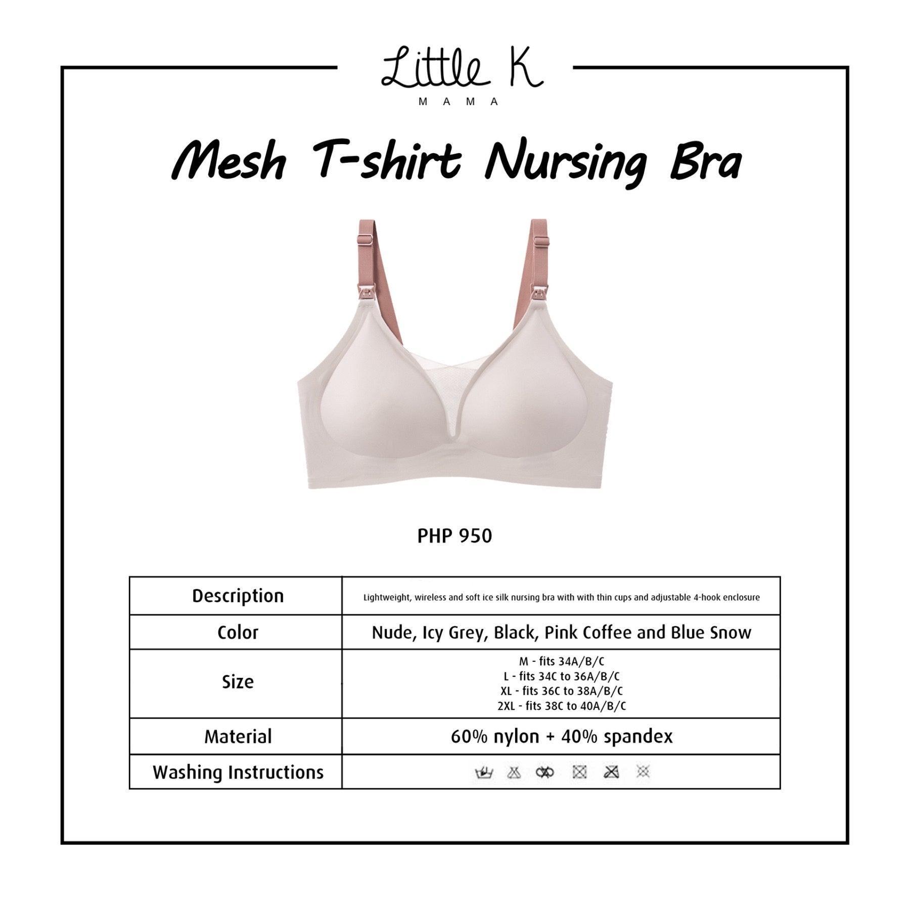 Little K Mesh T-Shirt Nursing Bra - Icy Grey | The Nest Attachment Parenting Hub