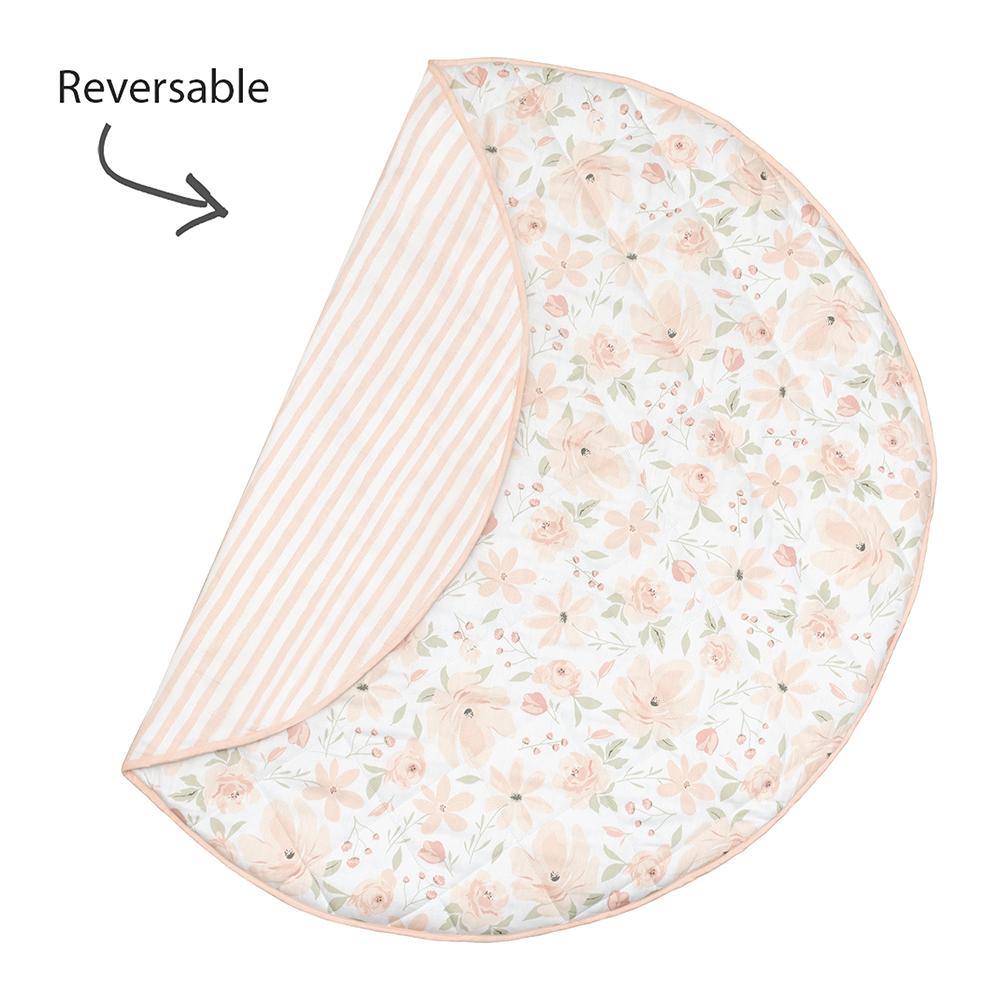 Living Textiles Round Play Mat with Milestone Cards - Meadow | The Nest Attachment Parenting Hub