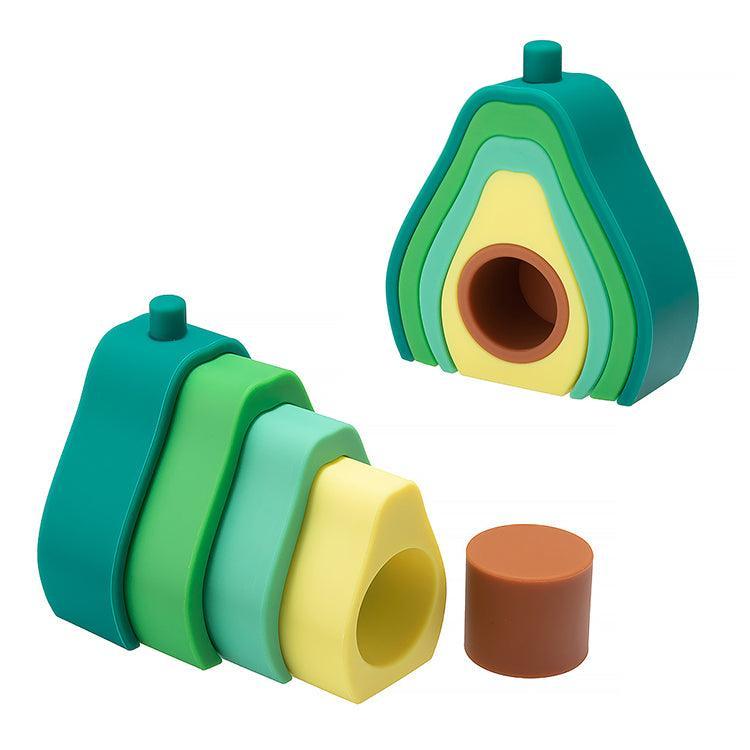 LuluBaby Avocado Silicone Teether Stacking Toy | The Nest Attachment Parenting Hub