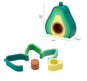 LuluBaby Avocado Silicone Teether Stacking Toy | The Nest Attachment Parenting Hub