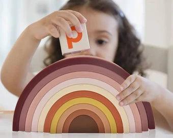 LuluBaby Rainbow Silicone Teether | The Nest Attachment Parenting Hub