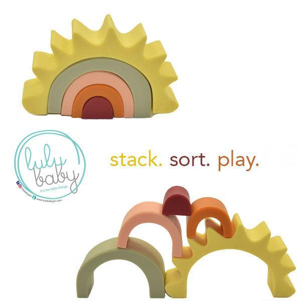 LuluBaby Sun Silicone Teether Stacking Toy | The Nest Attachment Parenting Hub