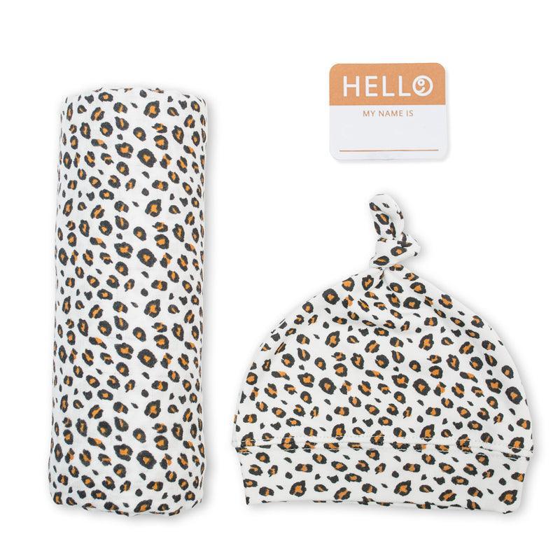 Lulujo Hello World Hat & Swaddle Set | The Nest Attachment Parenting Hub