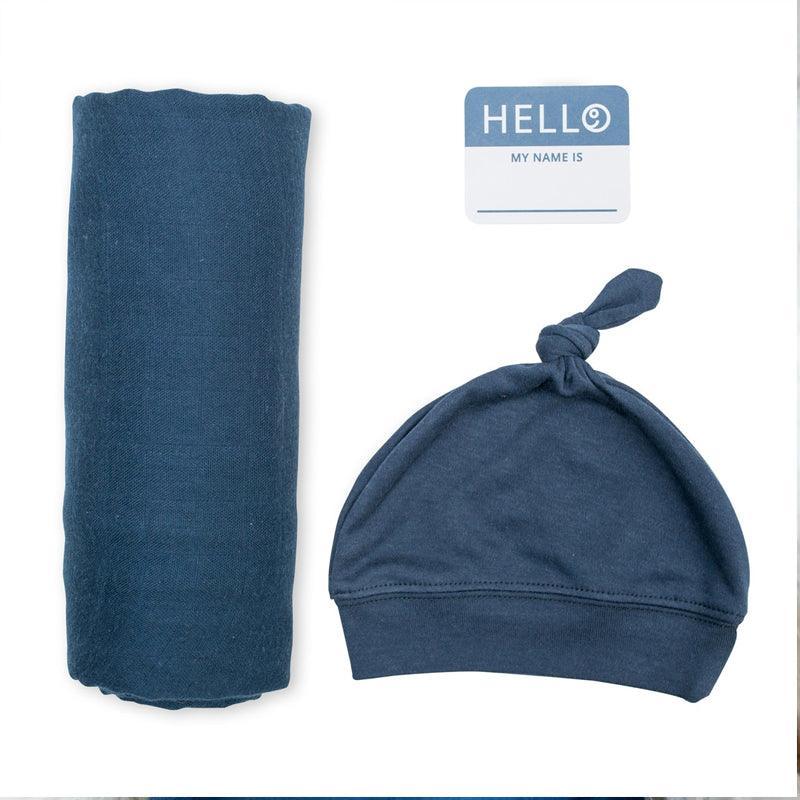 Lulujo Hello World Hat & Swaddle Set | The Nest Attachment Parenting Hub