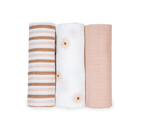 Lulujo Mini Muslin Receiving Blankets (Set of 3) | The Nest Attachment Parenting Hub