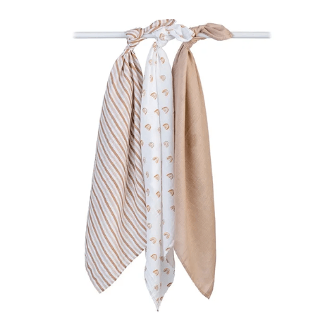 Lulujo Mini Muslin Receiving Blankets (Set of 3) | The Nest Attachment Parenting Hub