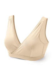 Mamaway Nano Red Crossover Maternity and Nursing Bra Nude 180884F | The Nest Attachment Parenting Hub
