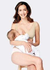 Mamaway Nano Red Crossover Maternity and Nursing Bra Nude 180884F | The Nest Attachment Parenting Hub