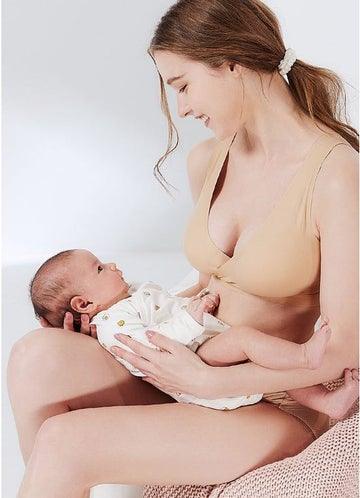 Mamaway Ultra Silky Crossover Sleeping & Nursing Bra (Nude) 210825 | The Nest Attachment Parenting Hub