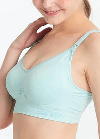 Mamaway Ultralight Antibacterial Seamless Nursing Bra Blue 190882B | The Nest Attachment Parenting Hub