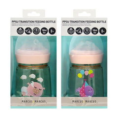 Marcus & Marcus PPSU Transition Feeding Bottle Twinpack 180ml | The Nest Attachment Parenting Hub
