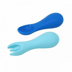 Marcus & Marcus Silicone Palm Grasp Spoon & Fork | The Nest Attachment Parenting Hub
