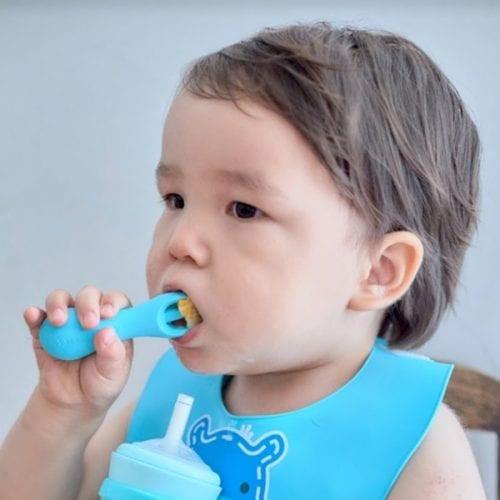 Marcus & Marcus Silicone Palm Grasp Spoon & Fork | The Nest Attachment Parenting Hub