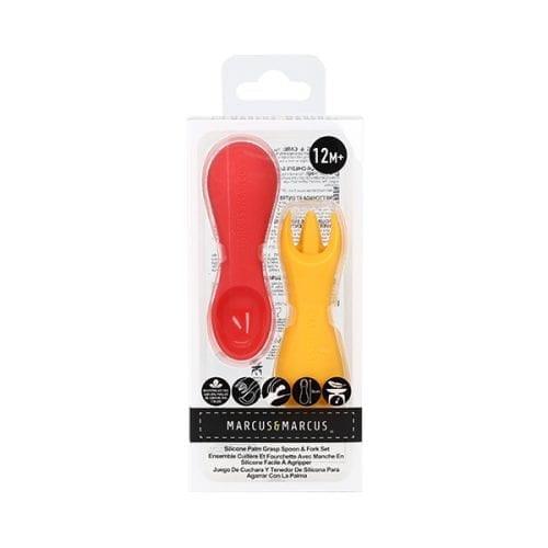 Marcus & Marcus Silicone Palm Grasp Spoon & Fork | The Nest Attachment Parenting Hub