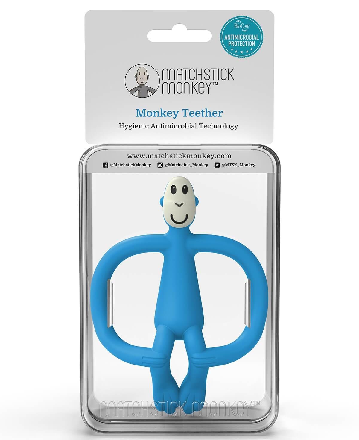 Matchstick Monkey Teething Toy - Blue (New Version) | The Nest Attachment Parenting Hub