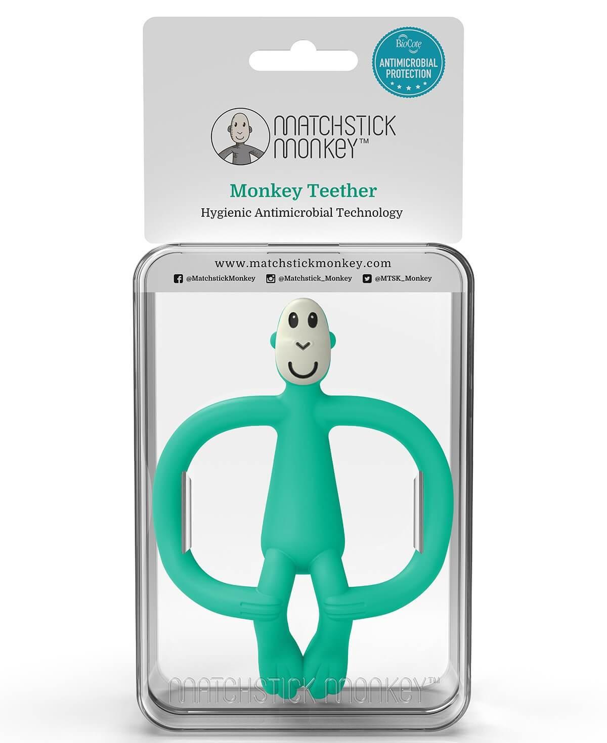 Matchstick Monkey Teething Toy - Green (New Version) | The Nest Attachment Parenting Hub