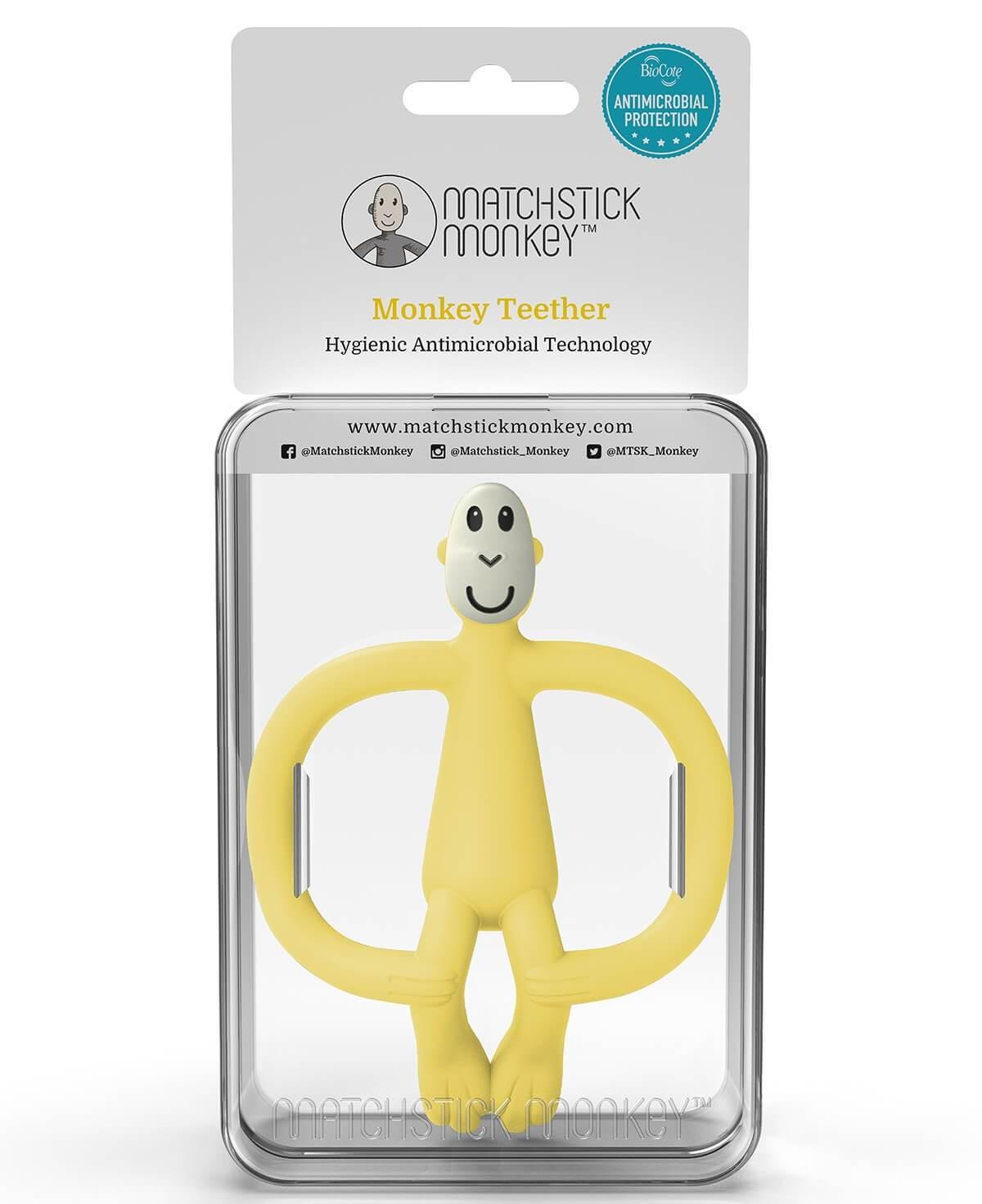 Matchstick Monkey Teething Toy - Yellow (New Version) | The Nest Attachment Parenting Hub