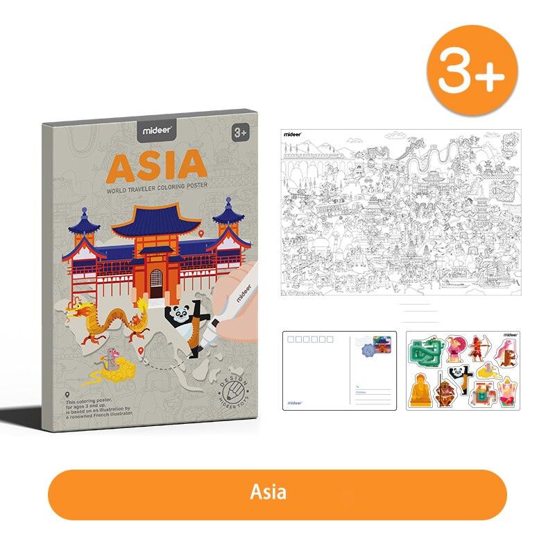 Mideer World Traveler Coloring Poster 3+ | The Nest Attachment Parenting Hub