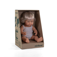 Miniland Doll Caucasian 38cm | The Nest Attachment Parenting Hub