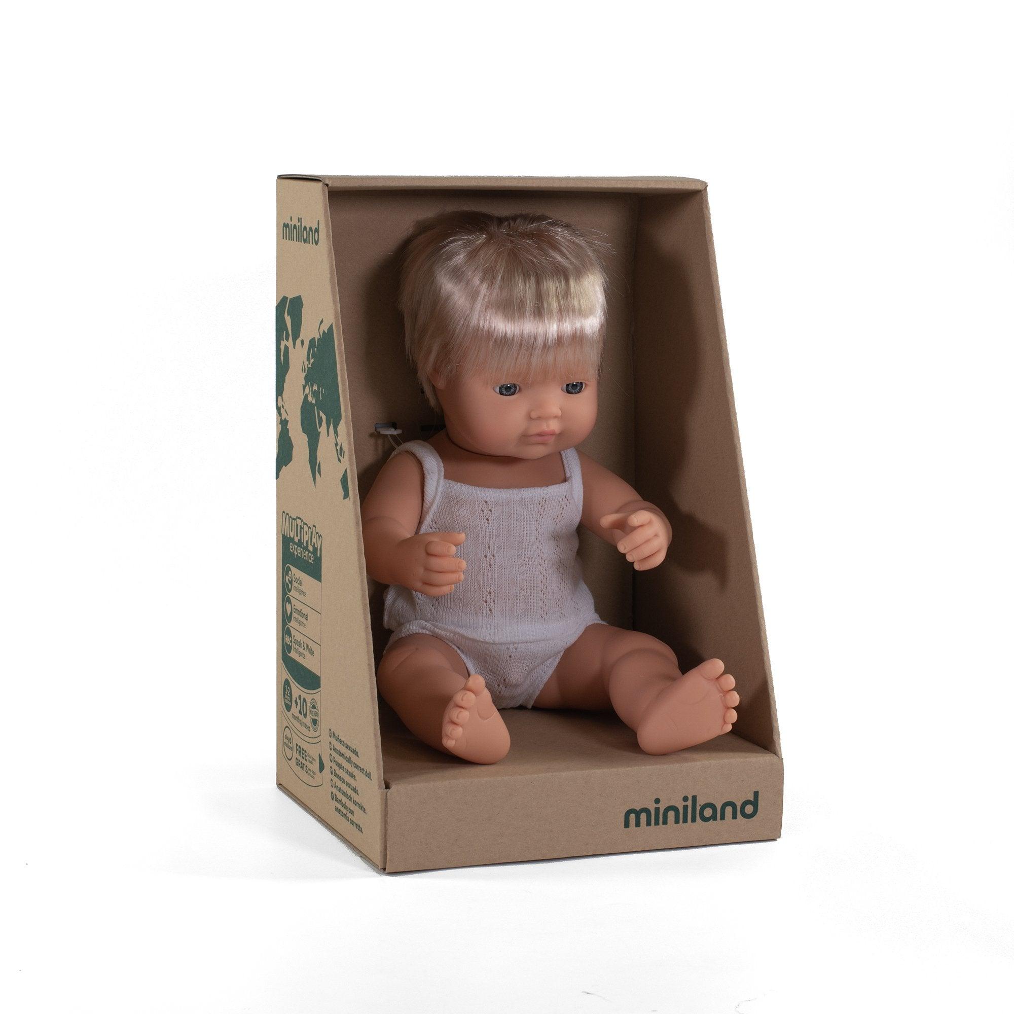 Miniland Doll Caucasian 38cm | The Nest Attachment Parenting Hub