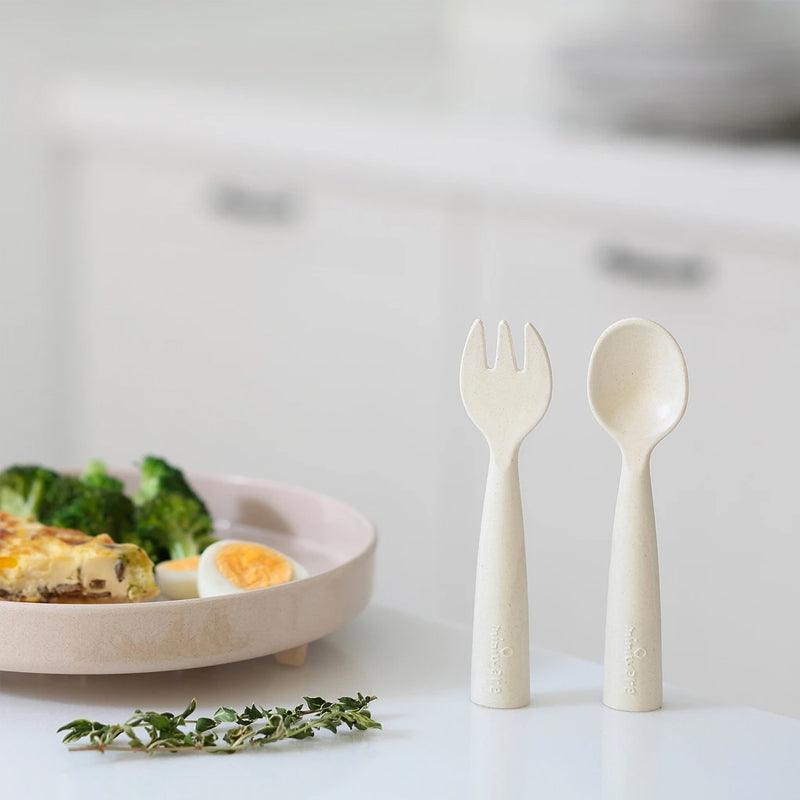 Miniware Silicone Teething Spoon Set - Gray & Lavender