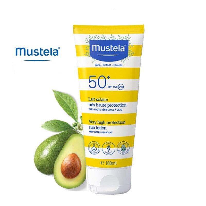 Mustela Very High Protection Sun Lotion SPF50 with Organic Avocado | The Nest Attachment Parenting Hub