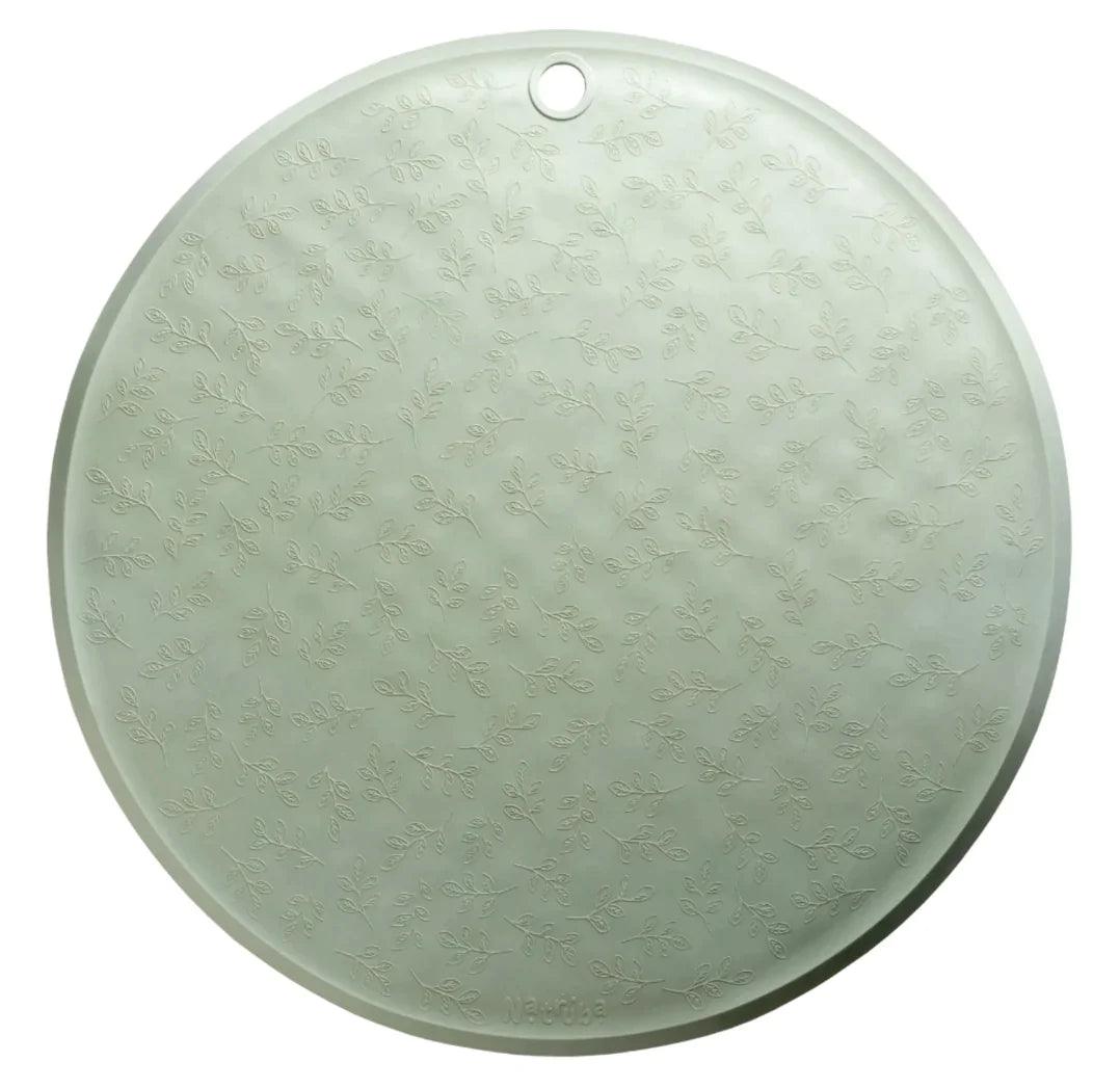 Natruba Round Bath Mat w/ Leaf Pattern 100% Natural Rubber | The Nest Attachment Parenting Hub