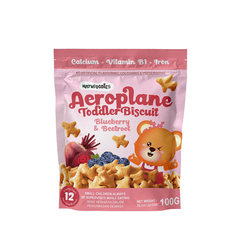 Natufoodies Aeroplane Toddler Biscuit Blueberry & Beetroot 12m+ | The Nest Attachment Parenting Hub