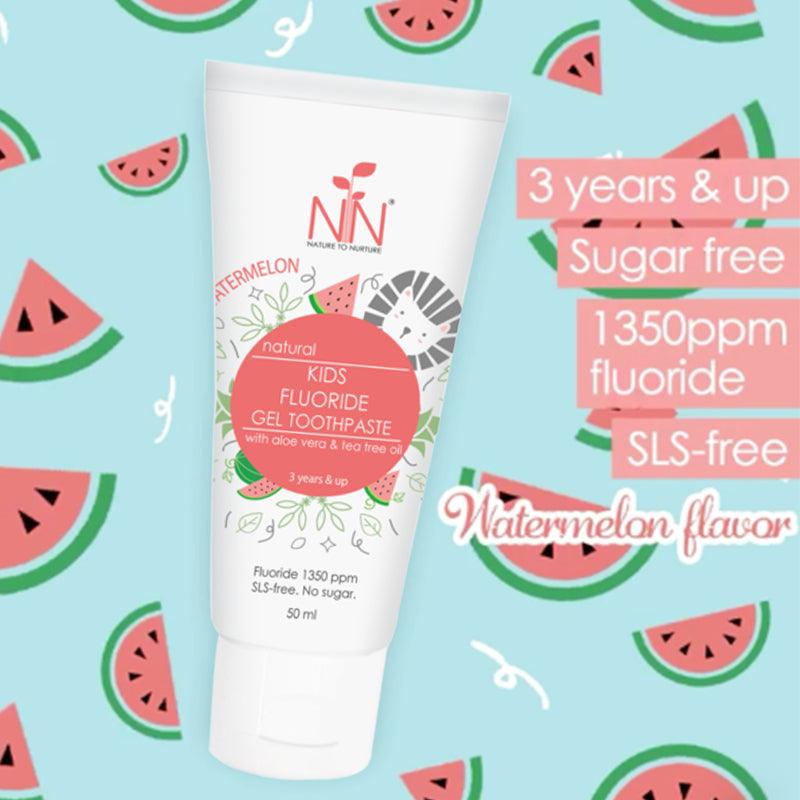Nature to Nurture Kids Fluoride Gel Toothpaste, 3 Years & Up (Watermelon) | The Nest Attachment Parenting Hub