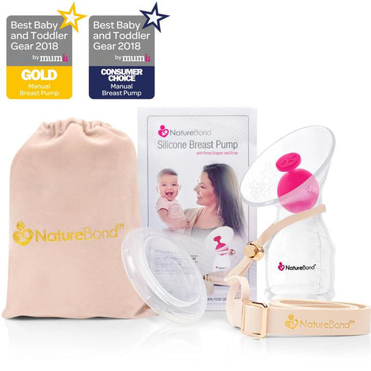NatureBond Silicone Breast Pump with Silicone Stopper And Strap | The Nest Attachment Parenting Hub