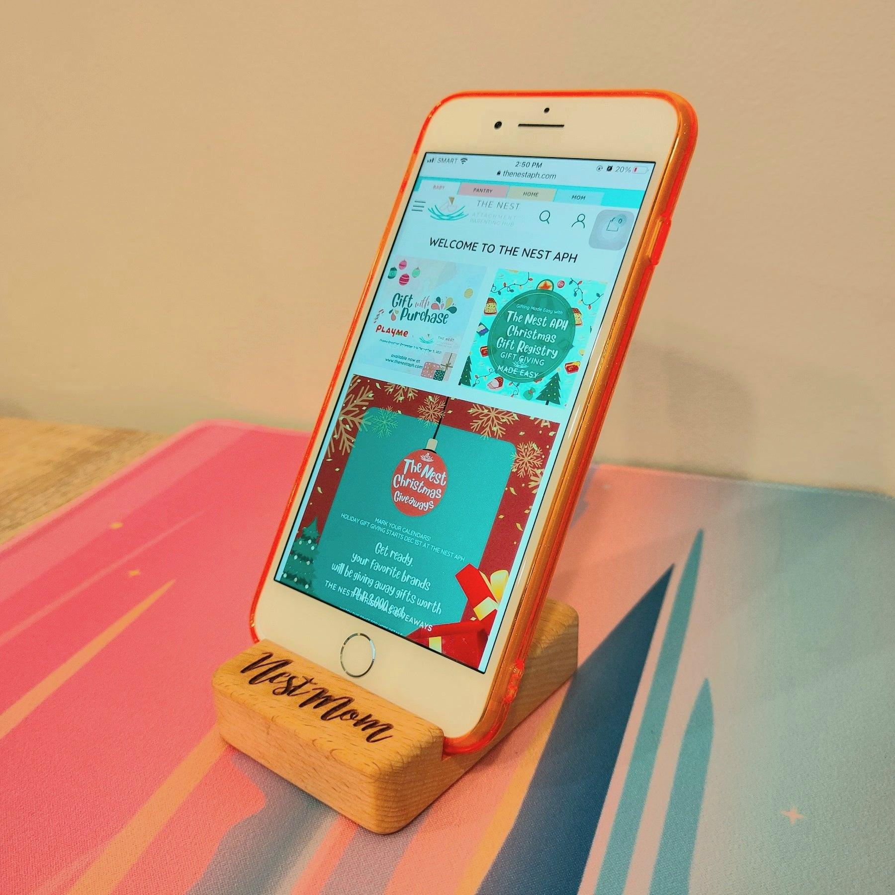 Nest Merch: Wooden Gadget Stand | The Nest Attachment Parenting Hub