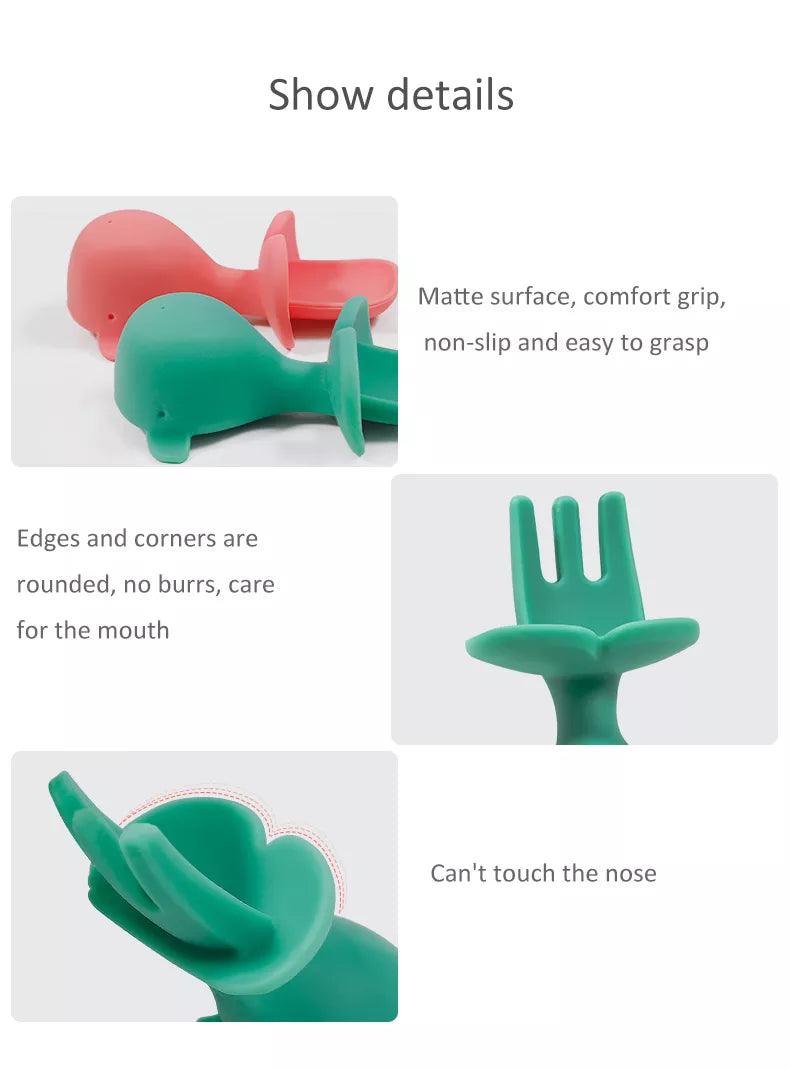NewOne by Mambobaby Whale Spoon & Fork | The Nest Attachment Parenting Hub